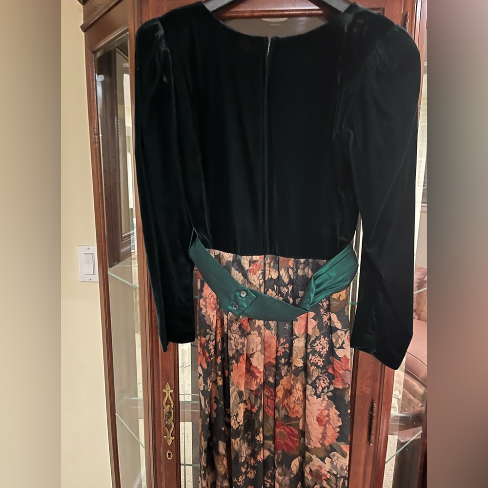 Lanz Originals Vintage Dress Velvet Green, Women's 10